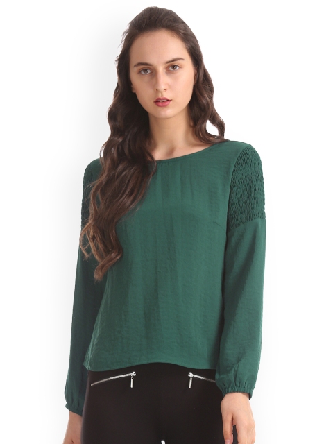 

ELLE Women Green Solid Top