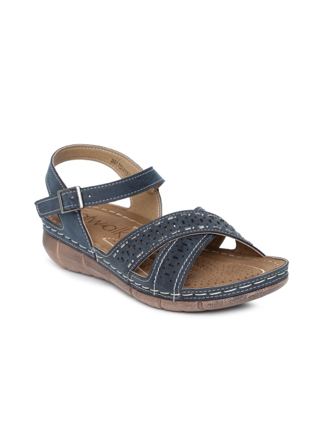 

Catwalk Women Blue Embellished Open Toe Flats