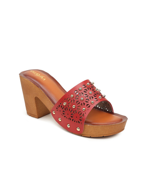 

VALIOSAA Women Red Solid Sandals