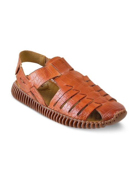 

DAVINCHI Men Tan Fisherman Leather Sandals