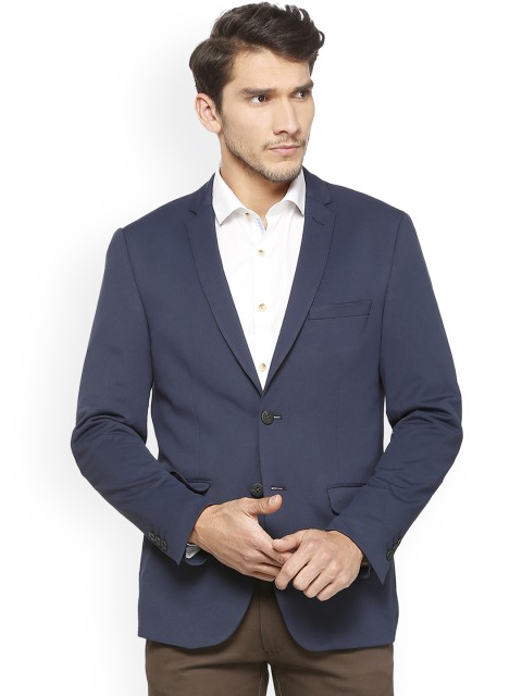 

Solly Sport Men Navy Blue Slim Fit Single-Breasted Blazer