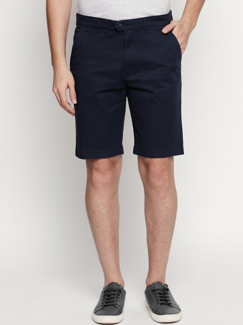 

FiTZ Men Navy Blue Solid Regular Fit Regular Shorts