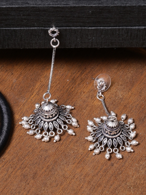 

Voylla Silver-Plated Classic Oxidised Jhumkas