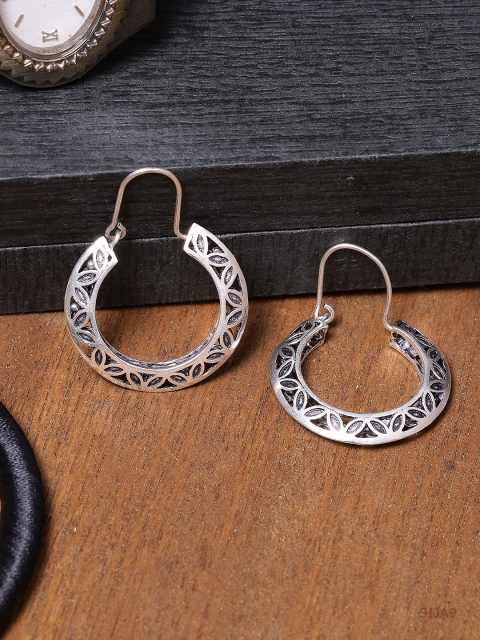 

Voylla Silver-Toned Classic Hoop Earrings