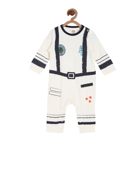 

MINI KLUB Boys Off-White Printed Romper