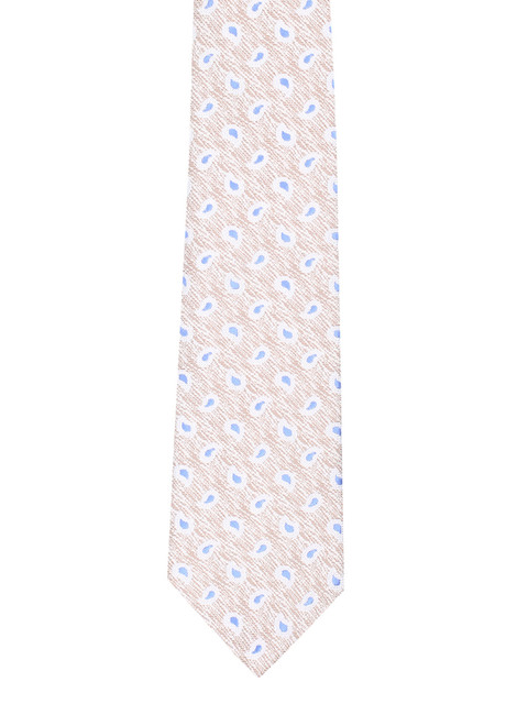 

Peter England Cream-Coloured Woven Design Broad Tie
