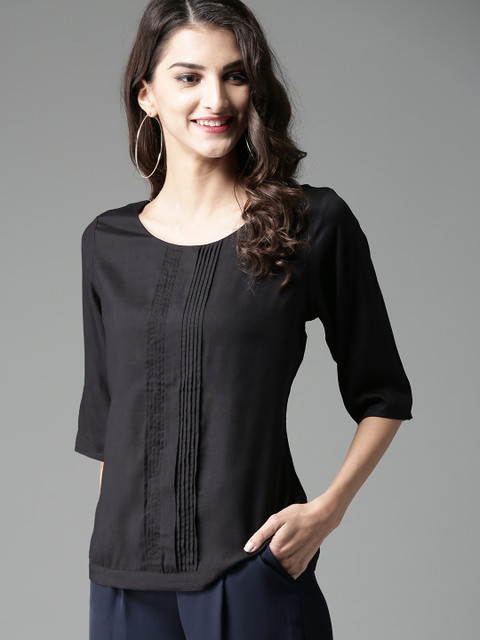 

HERE&NOW Women Black Solid Top