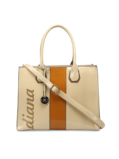 

Diana Korr Beige & Brown Colourblocked Handheld Bag
