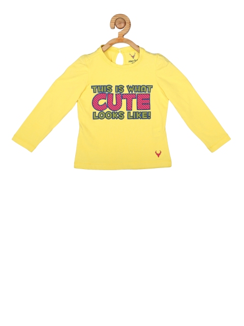 

Allen Solly Junior Girls Yellow Printed Round Neck T-shirt