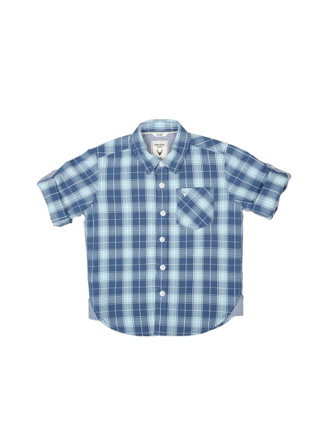 

Allen Solly Junior Boys Blue Regular Fit Checked Casual Shirt