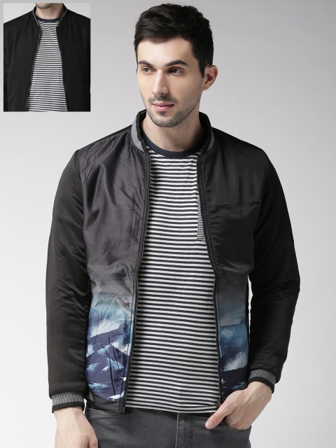 

Fort Collins Men Black Printed Reversible Bomber