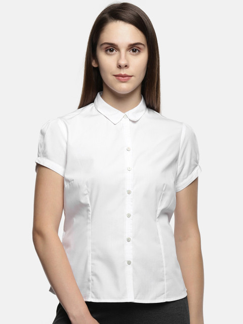 

Annabelle by Pantaloons Women White Regular Fit Solid Casual Shirt