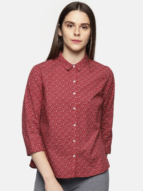 

Annabelle by Pantaloons Women Red Regular Fit Printed Casual Shirt
