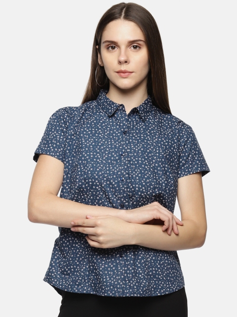 

Annabelle by Pantaloons Women Blue Regular Fit Printed Casual Shirt