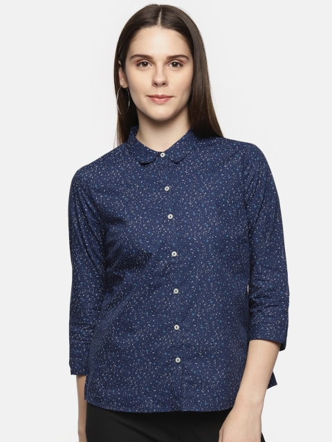 

Annabelle by Pantaloons Women Navy Blue Regular Fit Printed Casual Shirt