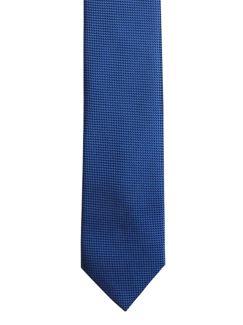 

Louis Philippe Blue Woven Design Silk Skinny Tie
