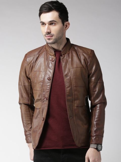 

Fort Collins Men Khaki Solid Biker Jacket