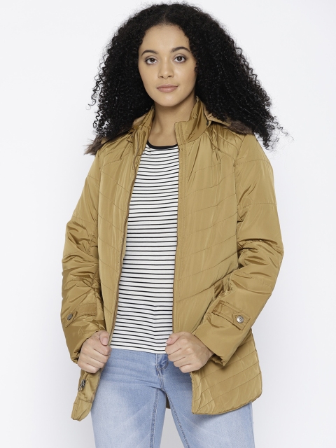 

Trufit Women Khaki Solid Hooded Insulator Parka Jacket