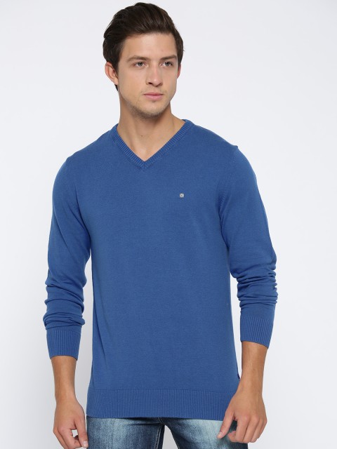 

Allen Solly Men Blue Solid Sweater