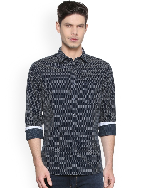 

Allen Solly Men Navy Blue Slim Fit Printed Casual Shirt
