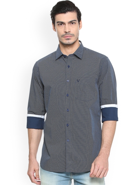 Allen Solly Men Navy Blue Slim Fit Printed Casual Shirt