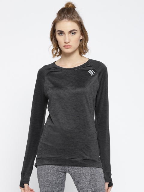 

Canterbury Women Charcoal Grey Solid Round Neck T-shirt