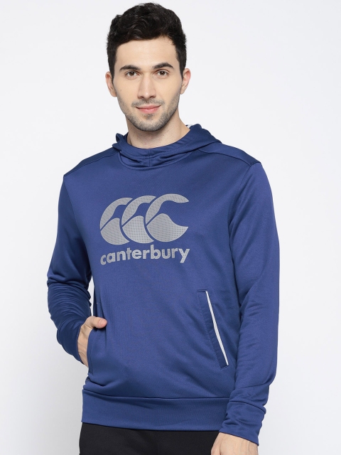 

Canterbury Men Blue Printed Hooded Sweatshirt