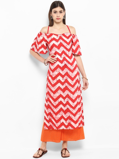 

MBE Women Red Printed Maxi Dress