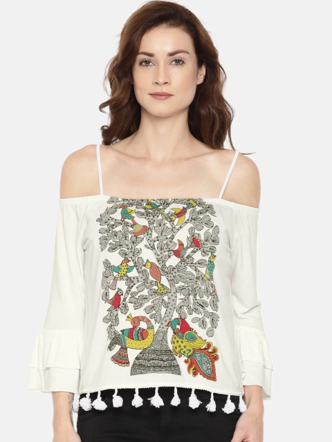 

Colour Me by Melange Women White Printed Top