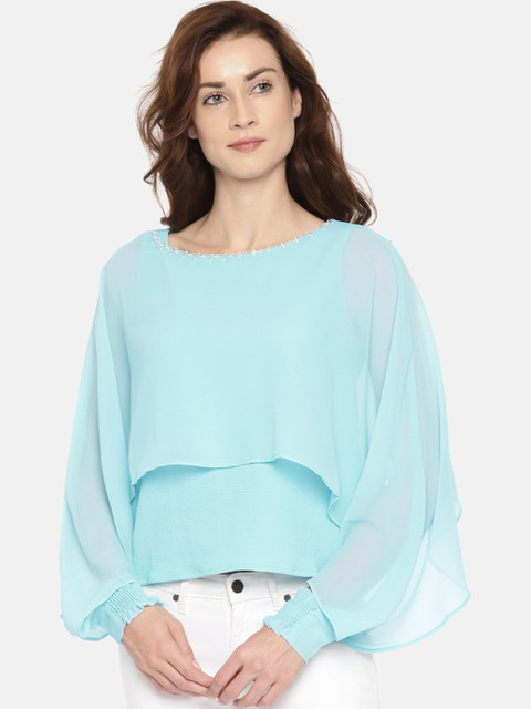 

Colour Me by Melange Women Blue Solid Top