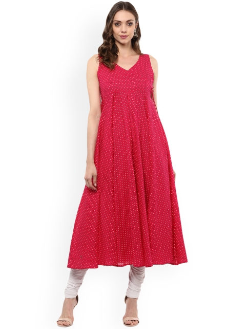 

MBE Women Pink Printed Anarkali Kurta
