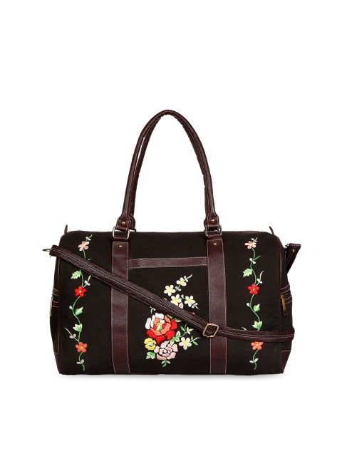 

Pick Pocket Brown Embroidered Duffle Bag