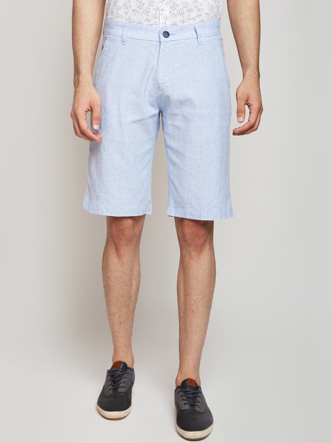 

Crimsoune Club Men Blue Solid Slim Fit Regular Shorts
