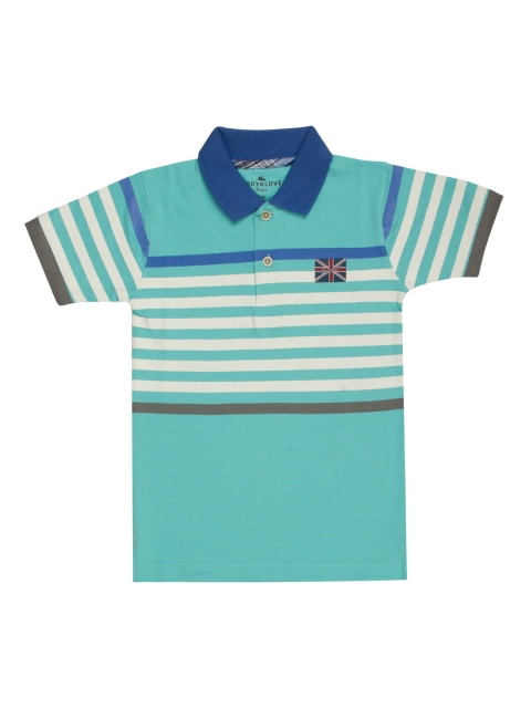 

BodyGlove Boys Green Striped Polo Collar T-shirt