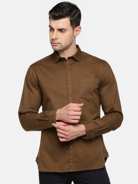 

Spiritus by pantaloons Men Brown Regular Fit Solid Casual Shirt