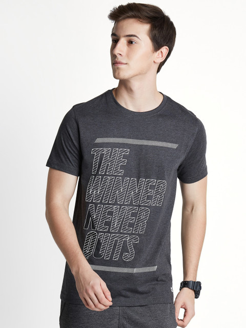 

Ajile by Pantaloons Men Grey Printed Round Neck T-shirt