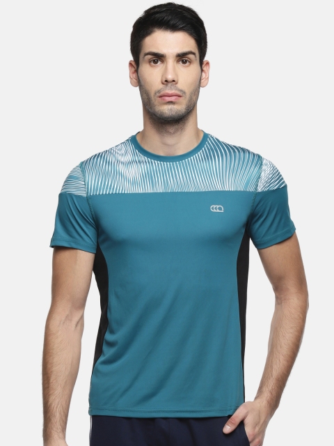 

Ajile by Pantaloons Men Teal Colourblocked Round Neck T-shirt