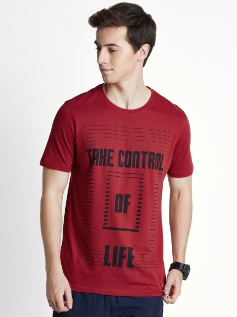 

Ajile by Pantaloons Men Red Printed Round Neck T-shirt
