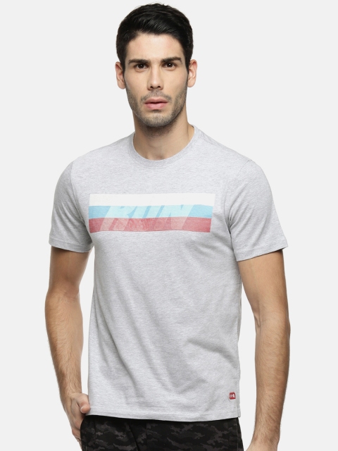 

Ajile by Pantaloons Men Grey Melange Printed Round Neck T-shirt