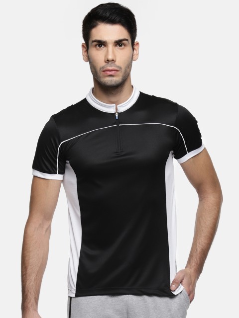 

Ajile by Pantaloons Men Black Colourblocked High Neck T-shirt