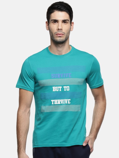 

Ajile by Pantaloons Men Teal Printed Round Neck T-shirt