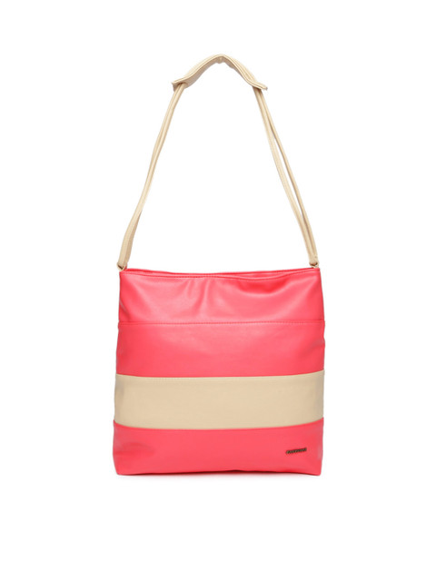 

Fastrack Coral & Beige Colourblocked Shoulder Bag