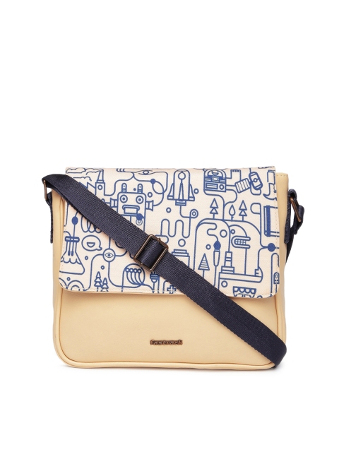 

Fastrack Beige Printed Sling Bag
