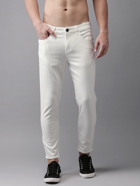 

Flying Machine Men White MJ Tapered Fit Mid-Rise Jeans