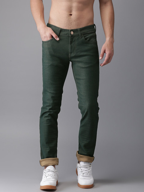 

Flying Machine Men Green Michael Slim Tapered Fit Mid-Rise Clean Look Stretchable Jeans