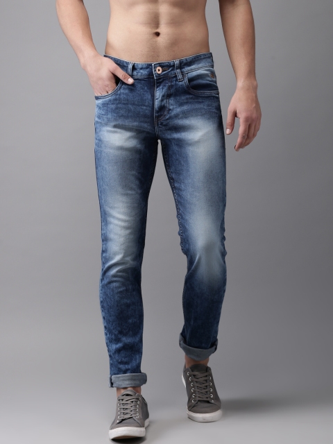 

Flying Machine Men Blue Micheal Slim Tapered Fit Mid-Rise Clean Look Stretchable Jeans