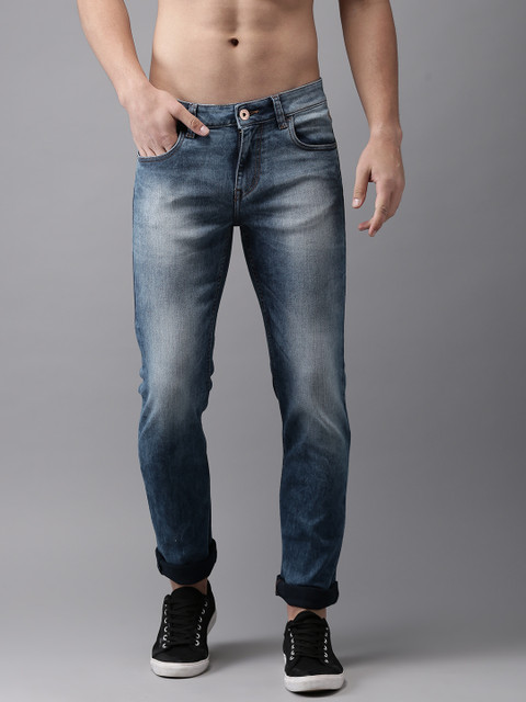 

Flying Machine Men Blue Michael Slim Tapered Fit Mid-Rise Clean Look Stretchable Jeans