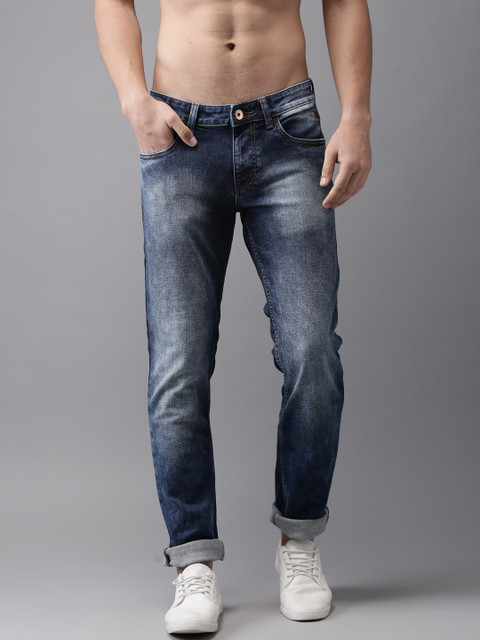 

Flying Machine Men Blue Slim Tapered Fit Mid-Rise Clean Look Stretchable Jeans