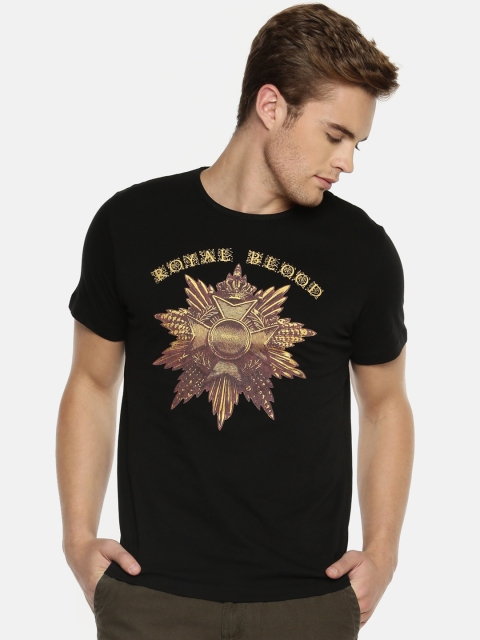 

SF JEANS by Pantaloons Men Black Printed Round Neck T-shirt