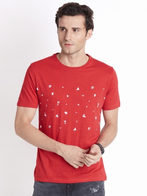 

Urban Ranger by pantaloons Men Red Printed Round Neck T-shirt